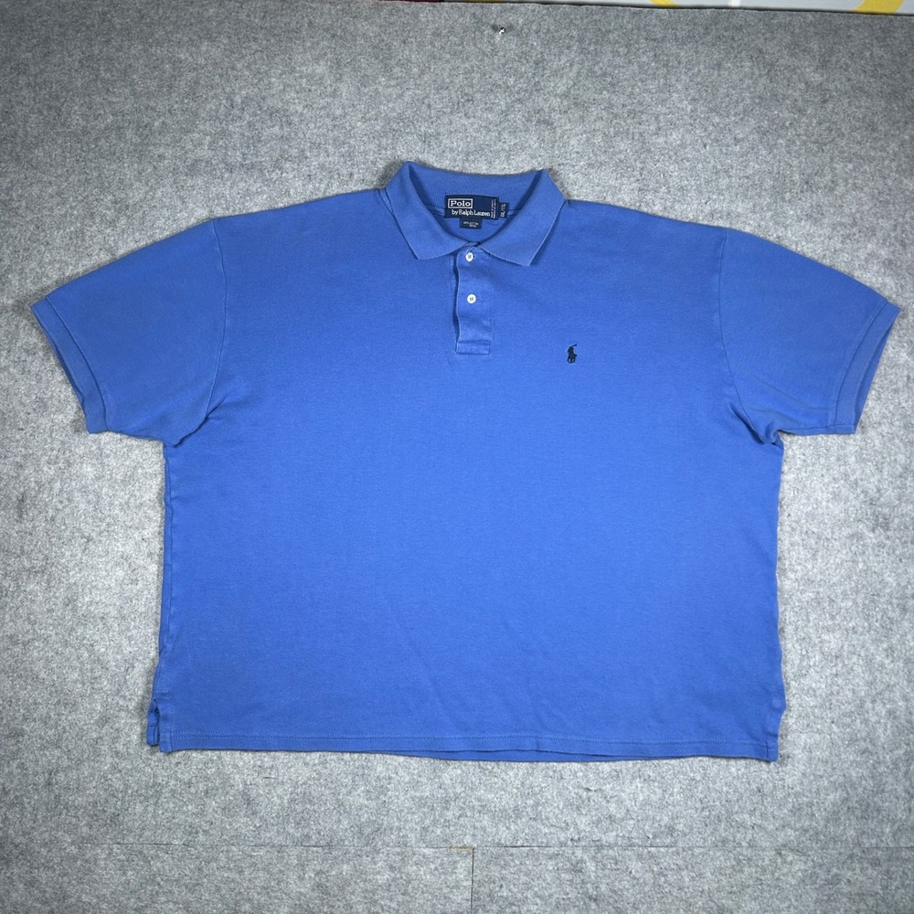 Polo Ralph Lauren Polo Shirt Mens XXL Blue Short Sleeve Pique Cotton Classic